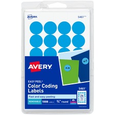 Avery AVE 05461 Averyreg; Color-coding Labels - 34 Diameter - Round - 