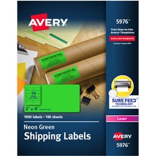 Avery 05976 Averyreg; High Visibility Neon Shipping Labels - Permanent