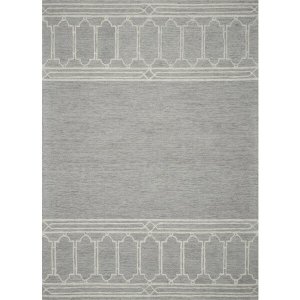 Homeroots.co 353801 Stylish 3' X 5' Hand-hooked Grey Wool Area Rug