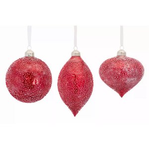 Melrose 80914DS Set Of 6 Glass Holiday Ornaments - 4.5h To 6h