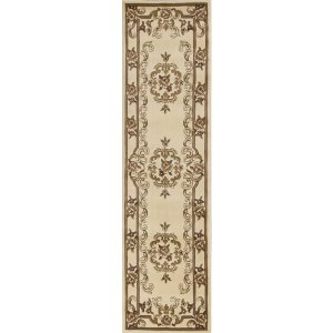 Homeroots.co 353673 2' X 8' Ivory Medallion Runner Rug