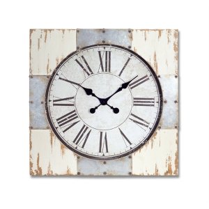 Melrose 70706DS Wall Clock 27.5 Metalwoodglass