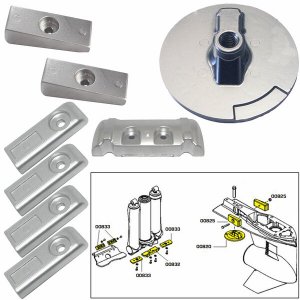 Tecnoseal 20816AL Anode Kit Whardware - Mercury Verado 6 - Aluminum