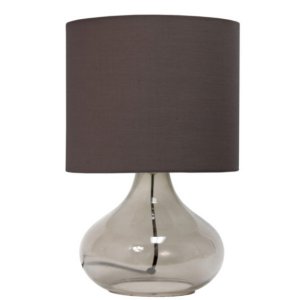 All LT2063-SMG Simple Designs Glass Raindrop Table Lamp With Fabric Sh