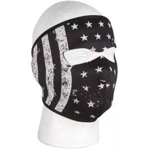 Fox 72-621 Neoprene Thermal Face Mask - Black  White Vintage Flag