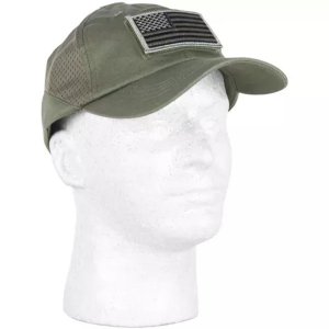 Fox 78-887 Tactical Mesh Cap With Us Flag Patch - Earth Tone