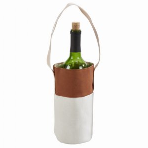 Creative 2332 Leatherettecanvas Caramel Wine Tote 16