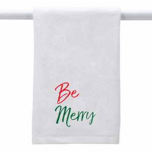 Creative 100650 White Towel Be Merry