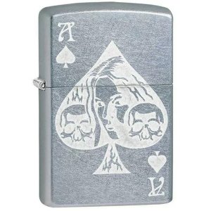 Fox 86-49293 Zippo Cards Of Death - Brushed Chrome