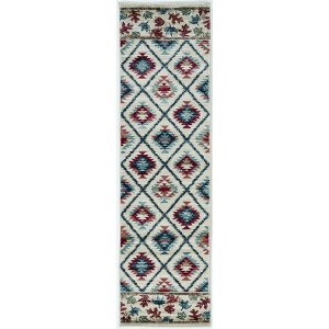 Homeroots.co 353439 7' Polypropylene Ivory Runner Rug