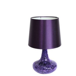 All LT3039-PRP Simple Designs Mosaic Tiled Glass Genie Table Lamp With