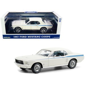 Greenlight 13584 1967 Ford Mustang Coupe Wimbledon White With Scotchli