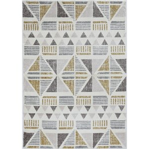 Homeroots.co 374613 Ivory Or Gold 39 X 59 Polyester Area Rug