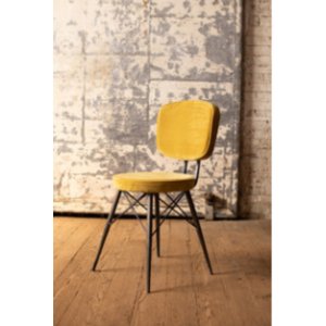 Kalalou NKHU1014 Velvet Dining Chair With Iron Frame  -  Honey 17 X 18