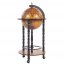 Old NG018 Nautical Globe With Hidden Bar Cabinet- 4 Leg Stand In Red