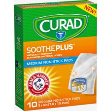 Medline MII CUR47134AH Curad Sootheplus Medium Non-stick Pads - 3 X 4 