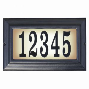 Qualarc LTS-1300-BL Edgewood Standard Lighted Address Plaque In Black 