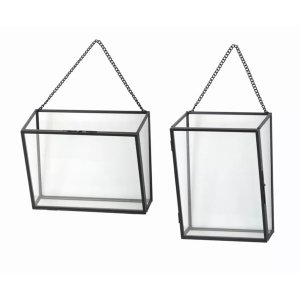 Melrose 78293DS Photo Wall Pocket (set Of 2) 6 X 8h, 8 X 6.25h Glassme