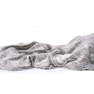 Homeroots.co 248179 Cozy Gray Faux Fur Throw Blanket