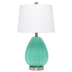 All LHT-5006-SF Lalia Home Pleated Table Lamp With White Fabric Shade,