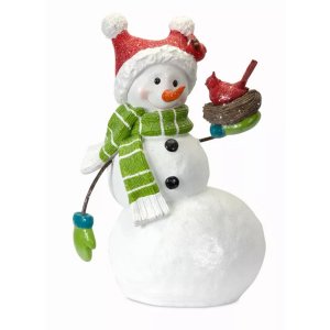 Melrose 81139DS Snowman With Cardinal 19l X 29h Mgo