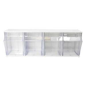 Deflecto DEF 20403OP Tilt Bin Interlocking Multi-bin Storage Organizer