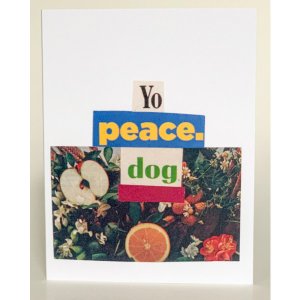 Barnes SQ0202568 Yo Peace Dog Greeting Card (pack Of 6)