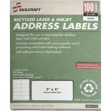 National 7530015144904 Skilcraft Permanent Laser Address Label - 2 58 