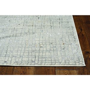 Homeroots.co 374793 7' Grey Polyester Runner Rug