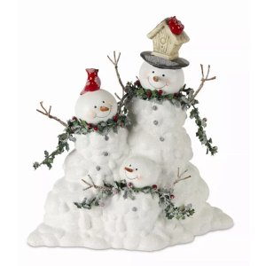 Melrose 80476DS Snowman Family 11.25l X 12h Terra Cotta