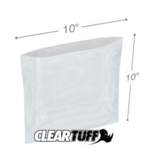 International PB11010 Flat Poly Bags  10 X 10 1.25 Mil