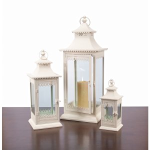 Melrose 38489DS Lantern (set Of 3) 12h, 19h, 27.5h Metalglass