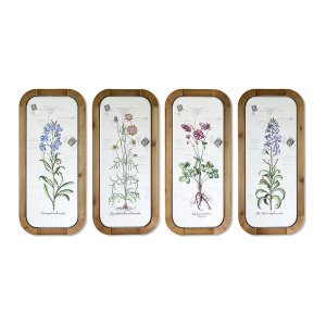 Melrose 74591DS Floral Plaque (set Of 4) 12 X 26h Iron