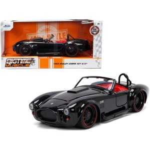 Jada 32704 1965 Shelby Cobra 427 Sc Black With Matt Black And Red Stri