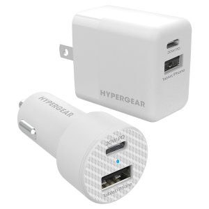 Hypergear 15408 Wallcar Chrgr Bndl Wht