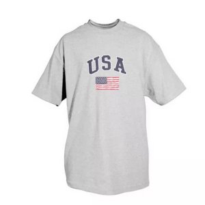 Fox 63-84 L Usa With Flag T-shirt, Heather Grey Large