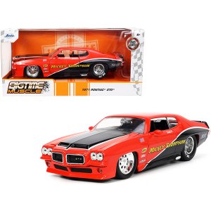 Jada 33044 1971 Pontiac Gto 71 Mickey Thompson Orange And Black Bigtim