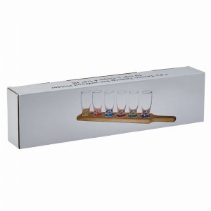 Creative 15456 7 Piece Tavern Tasting Set With Wood Holder