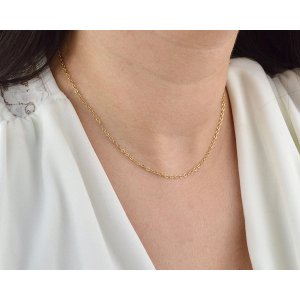 Iana ID-029-WS Simple Gold Cable Chain Necklace