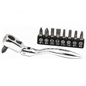 Titan 11212 Tool 10 Pc Micro Flex Bit Ratchet Set