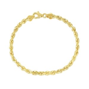 Unbranded 29076-9 5.0mm 10k Yellow Gold Solid Diamond Cut Rope Bracele