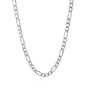 Unbranded 78364-18 3.8mm 14k White Gold Solid Figaro Chain Size: 18''