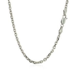 Unbranded 68640-22 3.1mm 14k White Gold Diamond Cut Cable Link Chain S