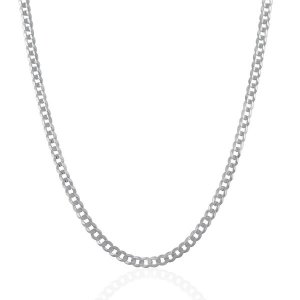 Unbranded 83645-20 3.6mm 14k White Gold Solid Curb Chain Size: 20''