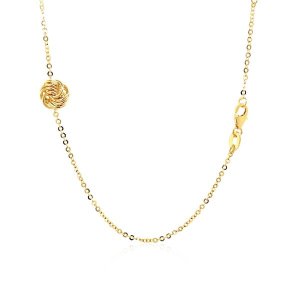 Unbranded 79889-18 Station Necklace With Polished Love Knots In 14k Ye