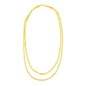 Unbranded 97486-18 14k Yellow Gold  Two Strand Necklace With Polished 