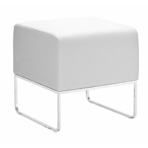 Zuo 103004 Plush Ottoman White