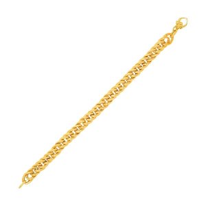 Unbranded 87794-7.5 14k Yellow Gold Curb Chain Textured Link Bracelet 