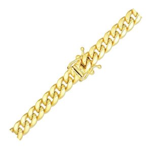 Unbranded 30730-24 6.15mm 10k Yellow Gold Semi Solid Miami Cuban Chain