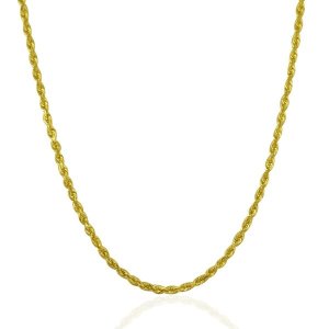 Unbranded 40068-24 2.75mm 14k Yellow Gold Solid Diamond Cut Rope Chain